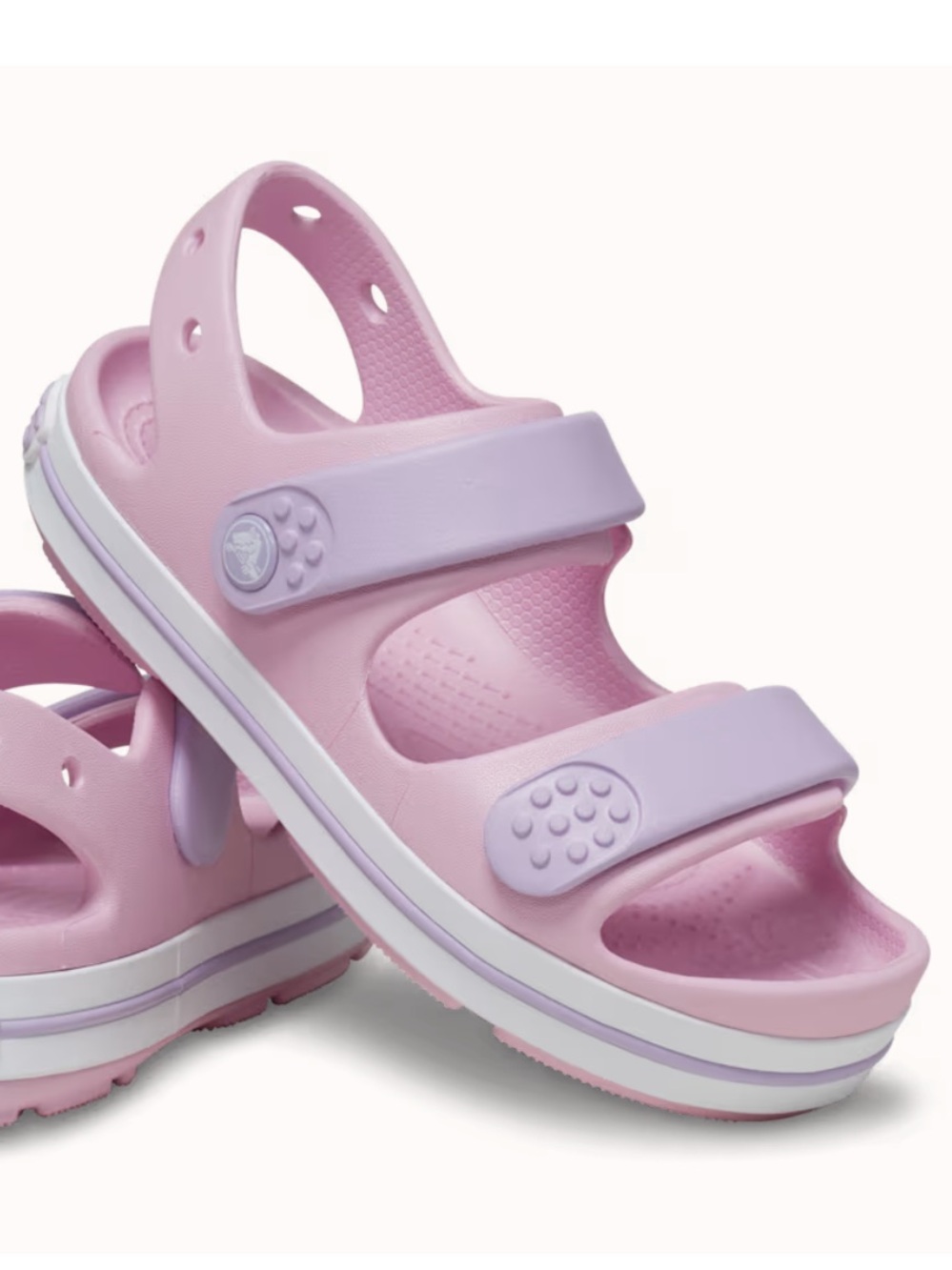 Crocs Cruiser Sandal pink purple pastel girls kids size 12 rubber strap